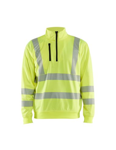 Blaklader 3564 1/4 zip collar sweatshirt with segmented bands compliant with EN20471 class 3