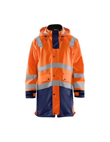 Blaklader 4326 long reinforced rain jacket, EN 343 Class 4 certified.