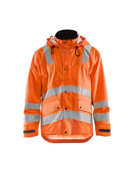 Blaklader 4327 long reinforced rain jacket, EN 343 Class 4 certified.