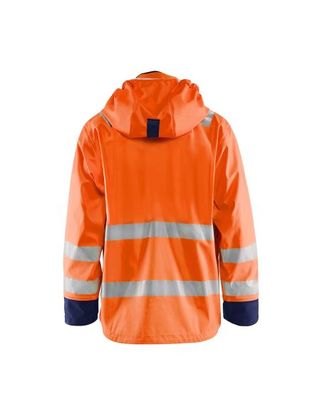 Blaklader 4327 long reinforced rain jacket, EN 343 Class 4 certified.