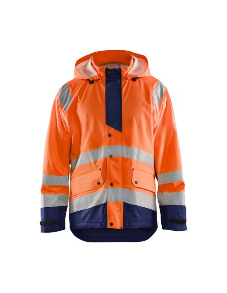 Blaklader 4327 long reinforced rain jacket, EN 343 Class 4 certified.