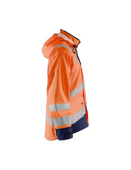 Blaklader 4327 long reinforced rain jacket, EN 343 Class 4 certified.