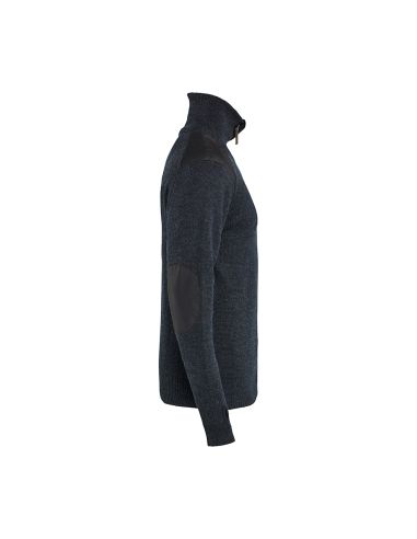 Warm, soft 570 g/m² wool zip-neck sweater with reinforced shoulders and sleeves 4630 Blaklader