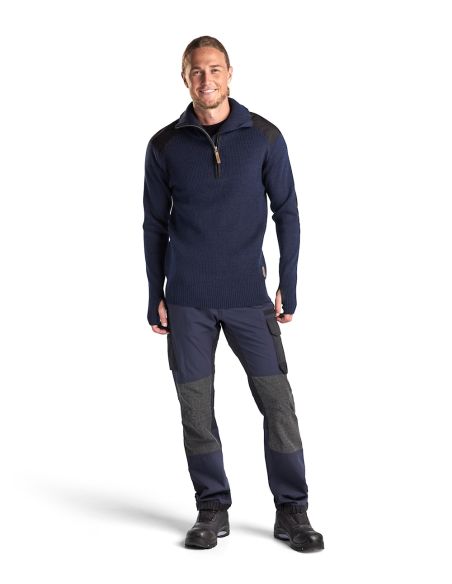 Pull à col zippé en laine chaude et douce 570 g/m² avec Renforts des épaules et des manches 4630 Blaklader