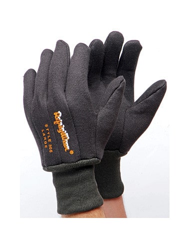 insulated brown jersey gloves