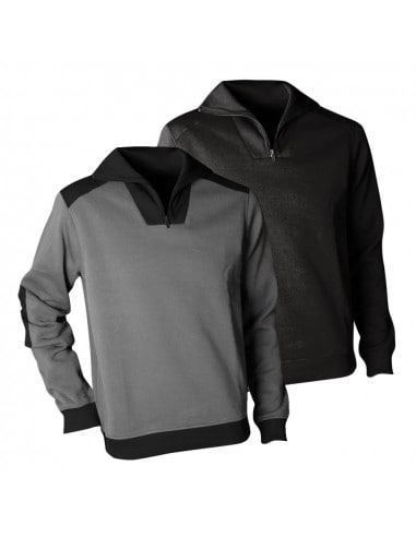 Men's fleece sweater with high collar and zipper