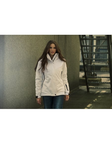 Veste d'Hiver Softshell Doublée avec Capuche Amovible Femme Printer