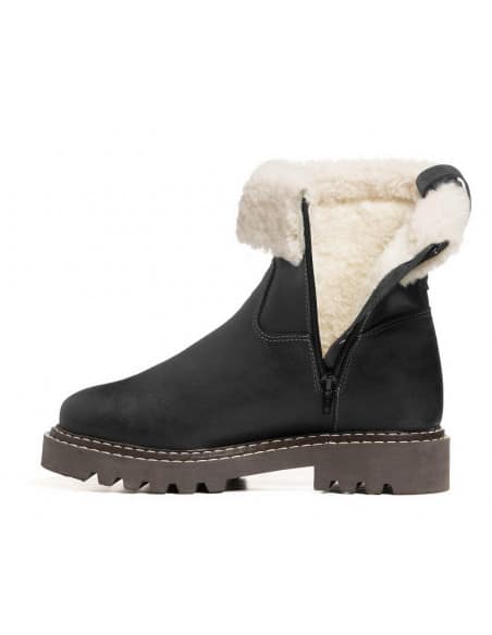 Bottines Hiver femme Anfibio cuir doublées 100% Laine Naturelle