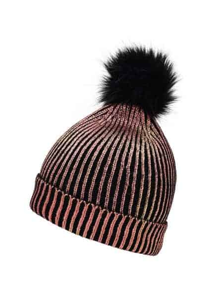 Women's winter beanie with metallic knit pompon Myrtle Beach