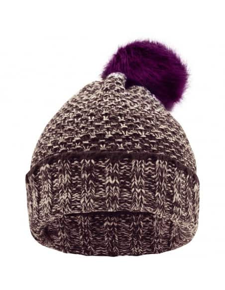 Bonnet hiver chiné doublé polaire Femme avec pompon Myrtle Beach