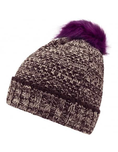 Bonnet hiver chiné doublé polaire Femme avec pompon Myrtle Beach