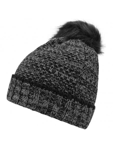 Bonnet hiver chiné doublé polaire Femme avec pompon Myrtle Beach