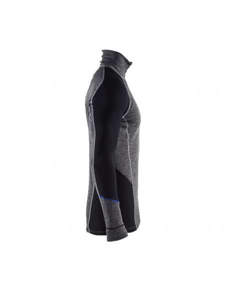 Maillot Thermique Homme 100% Laine Mérinos Col Zippé Blaklader