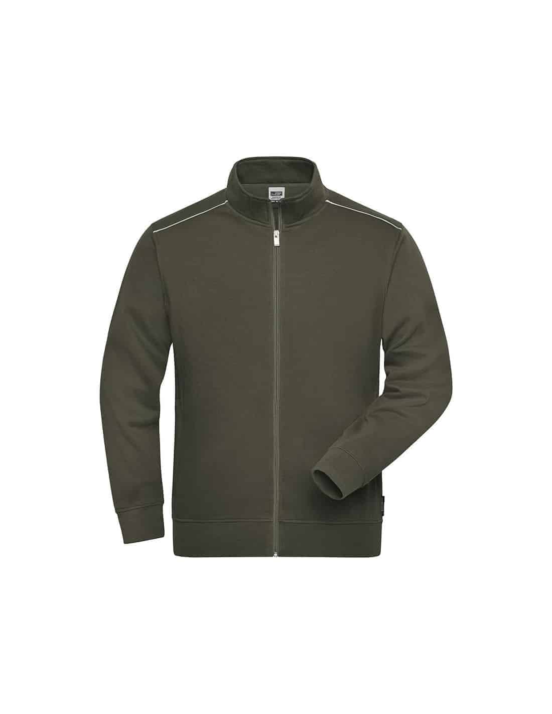 Mens Workwear Sweat Jacket James And Nicholson