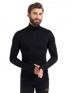 Maillot thermique Homme col zippé en laine Mérinos -30°C