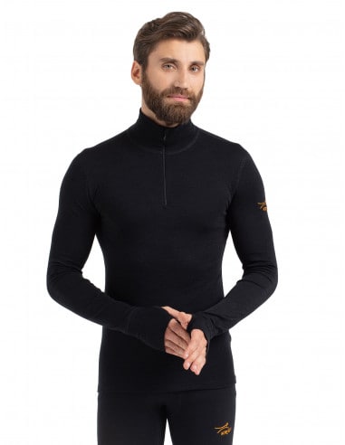 Men's thermal jersey with zipped collar in Merino wool -30°C